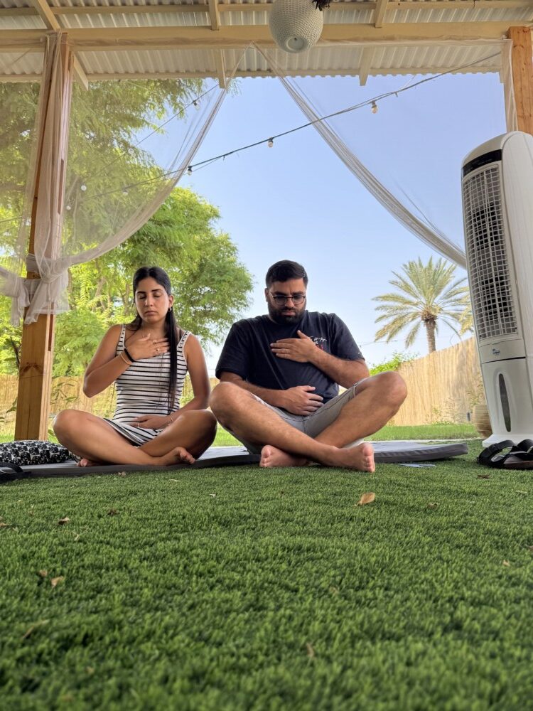 זוג בסדנת נשימה